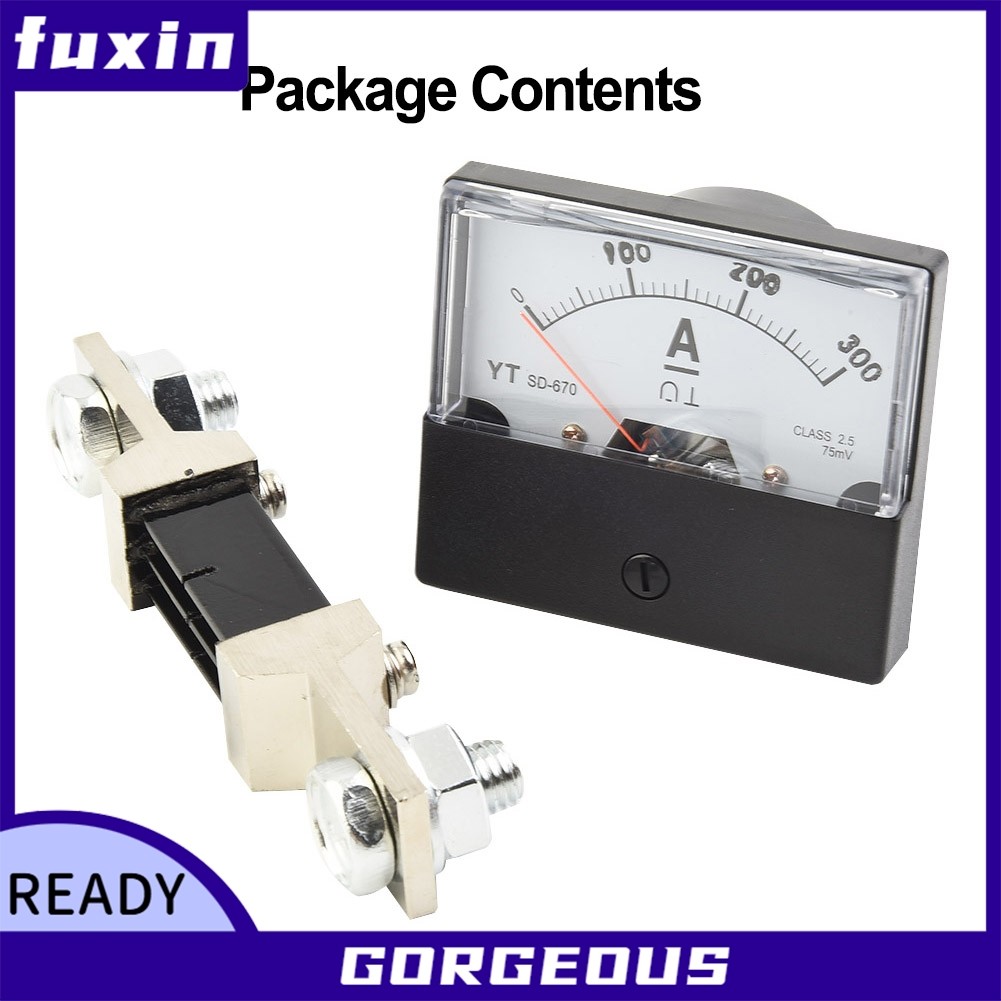 [FUXIN] Đồng hồ đo Amp Analog DH-670 Ampe kế DC 0-200A / 300A / 75mV và Ampe bảng điều khiển Shunt