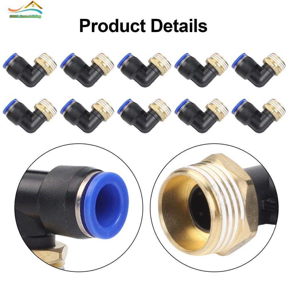 [Smellshi] 10 đầu nối ống kết nối nhanh PL12-04 chống rò rỉ cho ống nylon ống PU