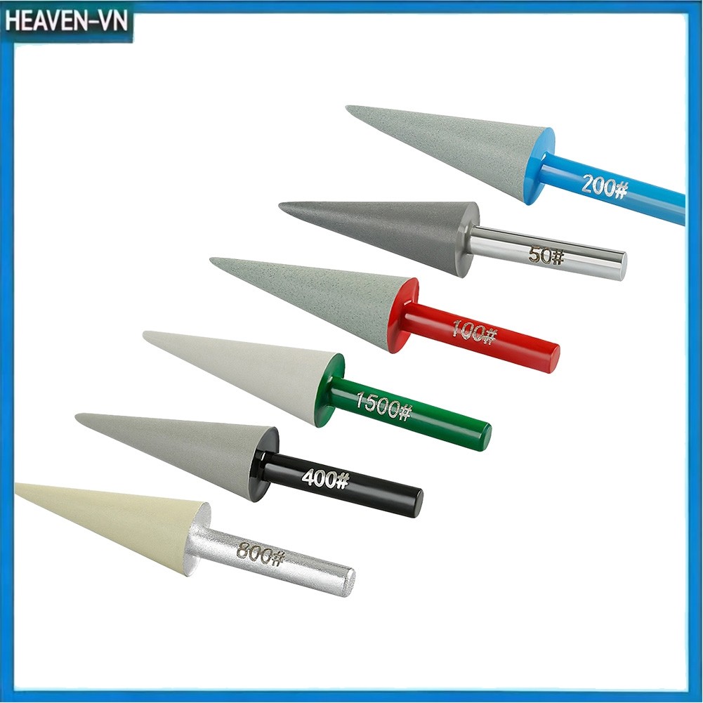 [12.17] Đầu mài hình nón bằng nhựa hình nón hình nón 6mm để khắc đá 50-150 #