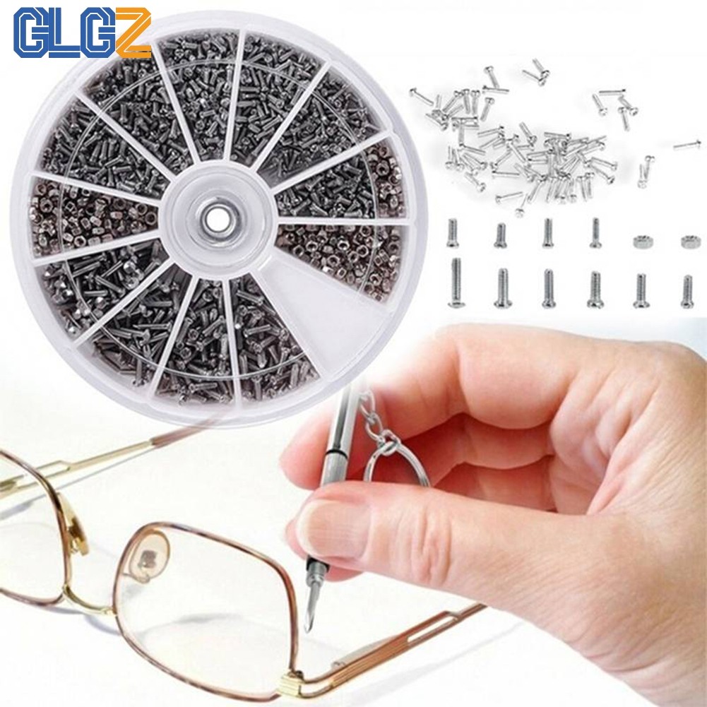 [GLGZ] 120 CÁI 12 loại Bộ kết hợp ốc vít và đai ốc nhỏ cho khung kính đồng hồ