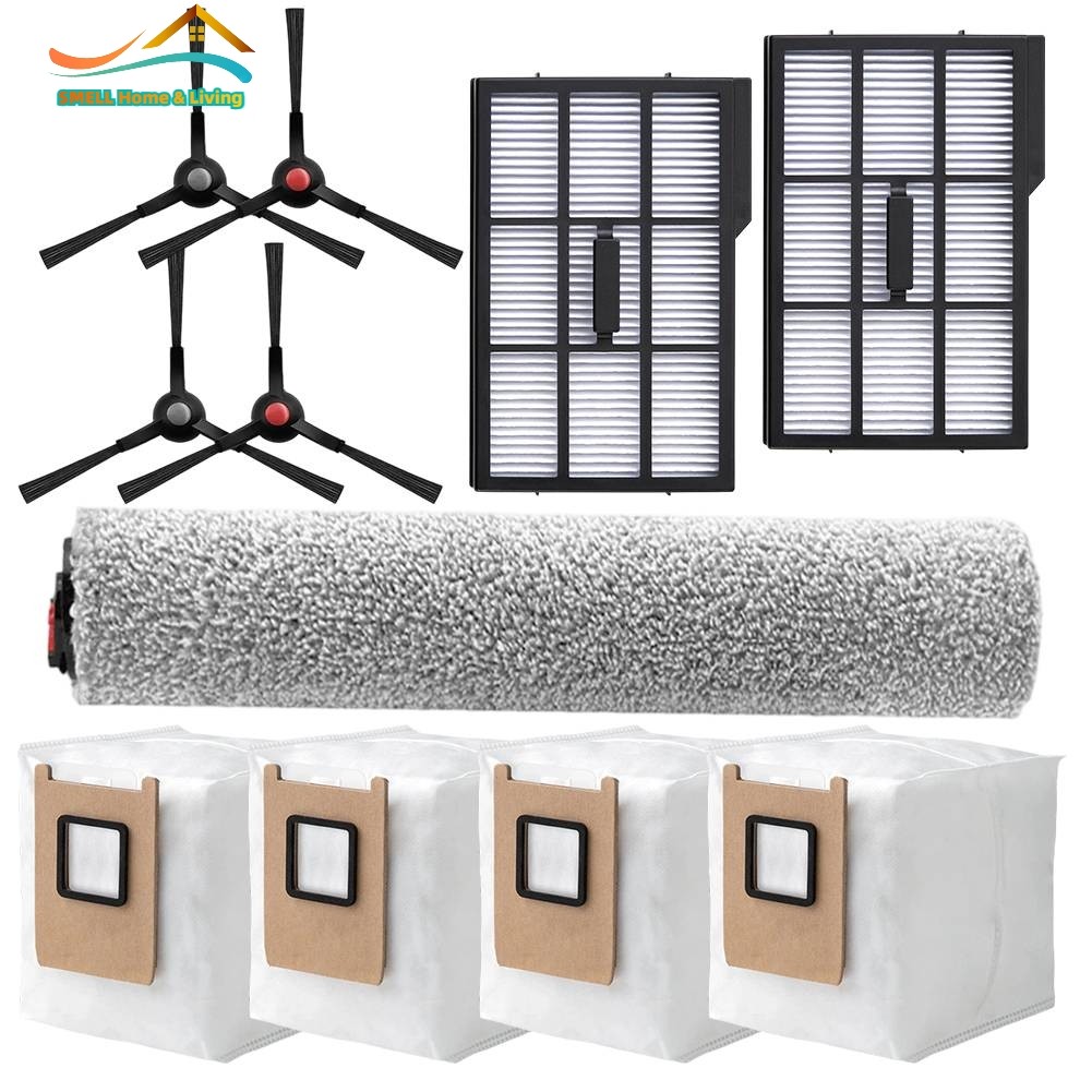 [Smellshi] Phụ Kiện Bàn Chải Bên Con Lăn Lau Bụi Túi Tương Thích Cho Eufy Cho Omni E25 E28