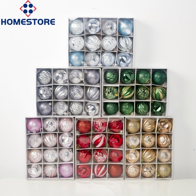 [Giải phóng mặt bằng] 12 Cái / bộ 60mm Giáng Sinh Cây Giáng Sinh Bóng Bauble Treo Trang Trí Tiệc Tại