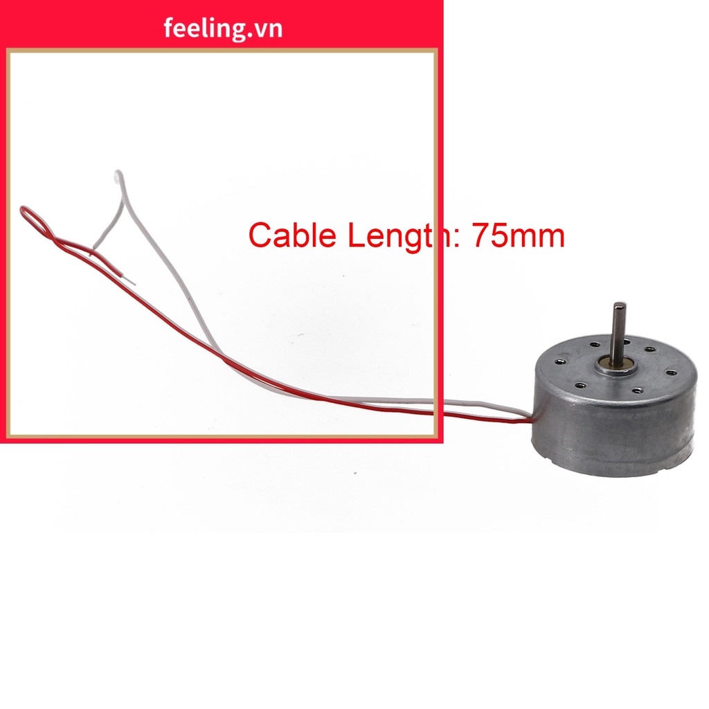 [FL] RF-300CA RC-300 DC 3V 5V 6V 10300RPM Động cơ điện tròn Mini 24mm Trục 2mm