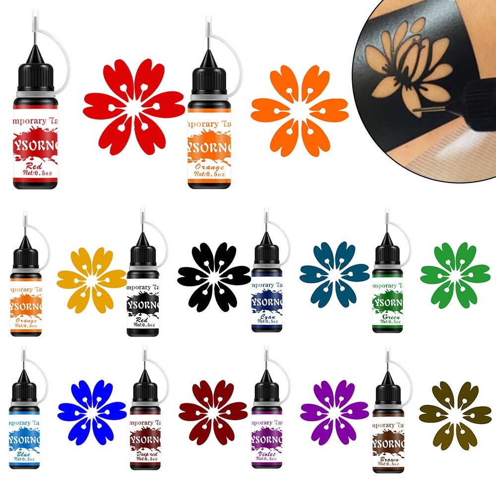 [FL] Nước ép Henna vẽ tay màu sắc dán Henna