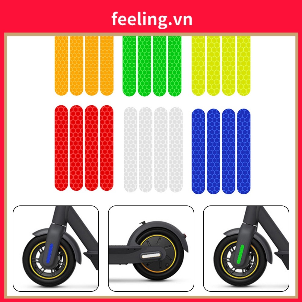 [FL] Nhãn dán phản quang nắp bánh sau phía trước cho Ninebot Max G30 G2 G65 Chống bụi