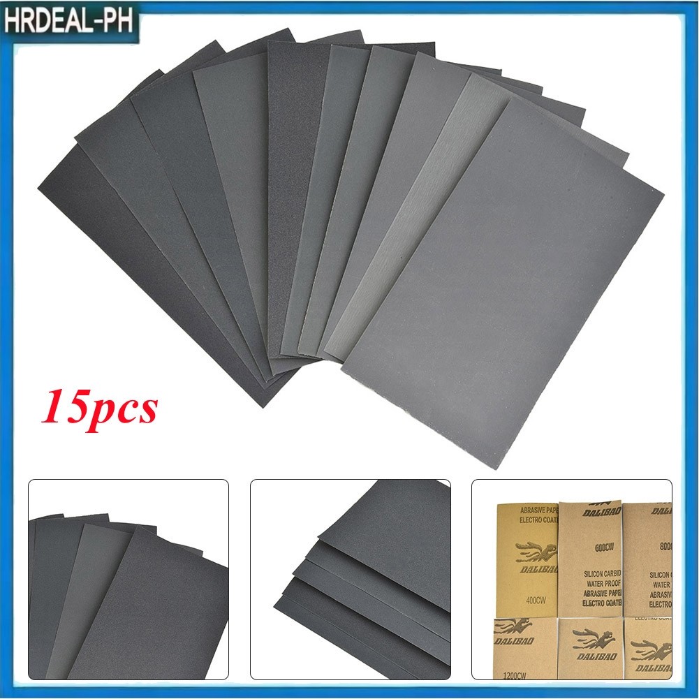"❈ ❈" 400 600 3000 800 1000 1200 1500 200 0 2500 Giấy nhám Grit Ướt / Khô 15 cái / bộ