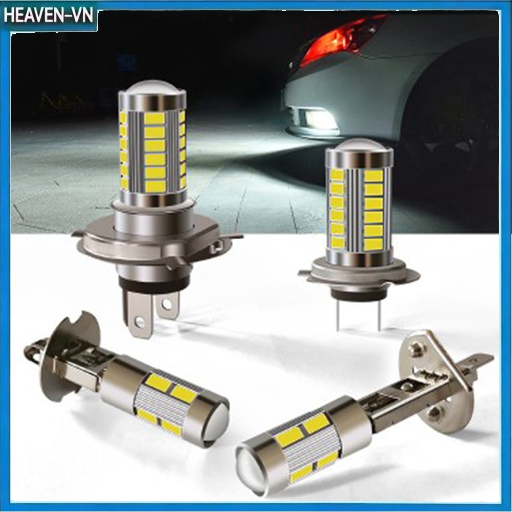 "❈ ❈" 1 Đèn Pha LED Xe Máy Đèn Sương Mù LED Ô Tô 33SMD H4 H7 H1 H3 Siêu Sáng