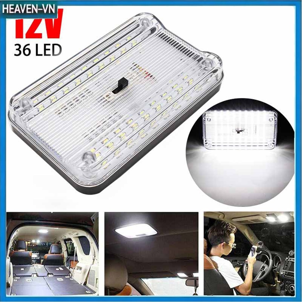 "❈ ❈" Trắng 36 LED RV Nội thất ô tô Mái vòm Đèn đọc sách Trần 12V