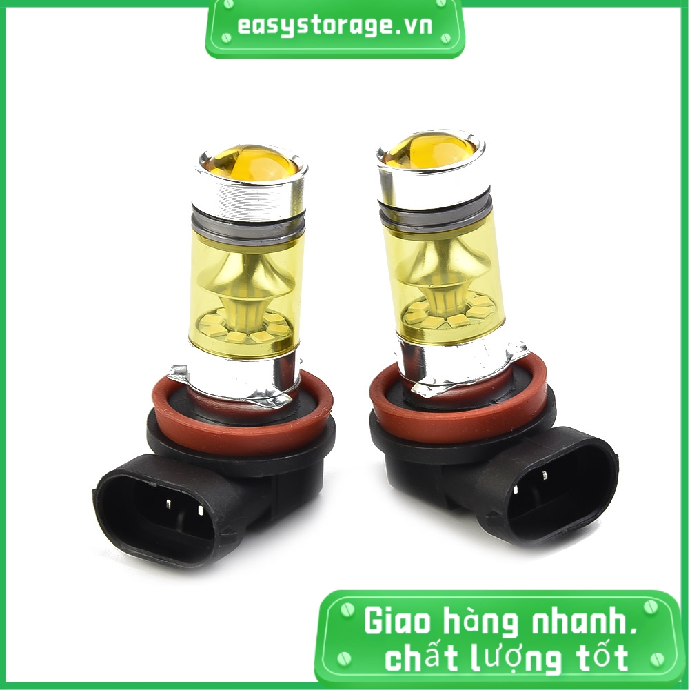 [ESYS] 2x H11 H8 Bóng đèn sương mù màu vàng Led 4300K 100W 1500LM DRL siêu sáng