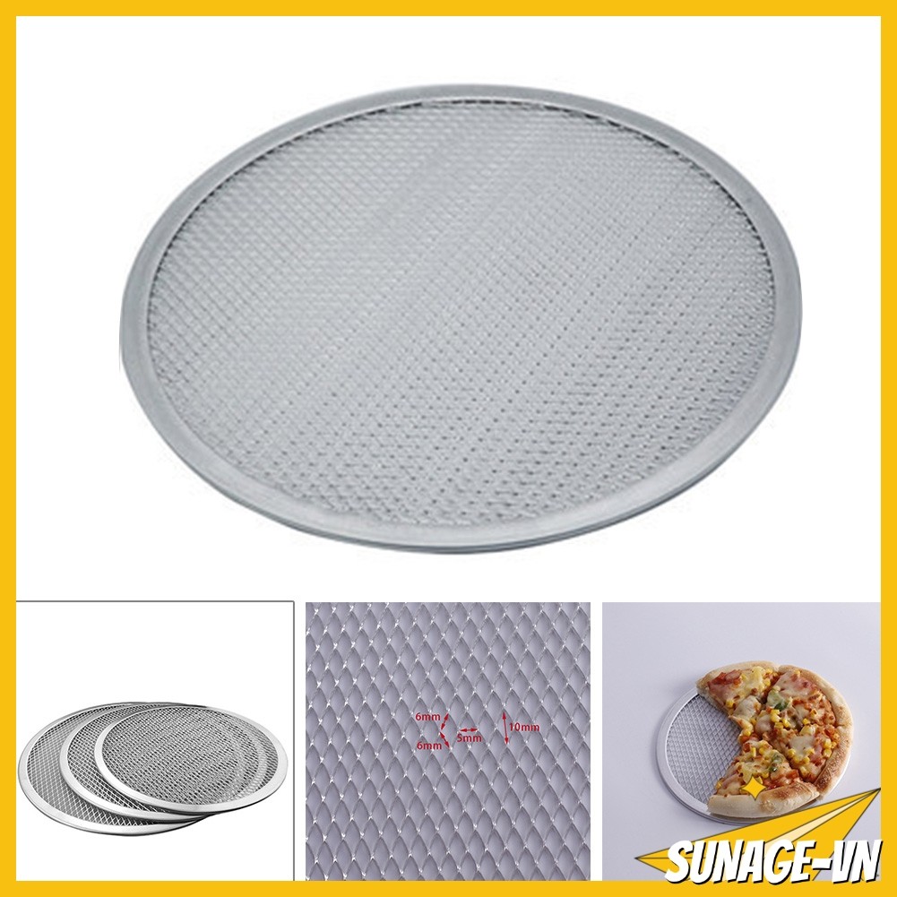 [SUNAGE] Pizza Stone Lưới Nhôm Chống Dính Màn Hình Pizza Pasta Khay Nướng Lưới Pizza