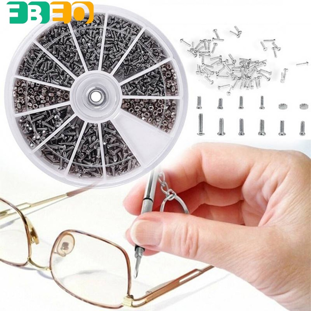 [FEBO] 120 CÁI 12 loại Bộ kết hợp ốc vít và đai ốc nhỏ cho khung kính đồng hồ