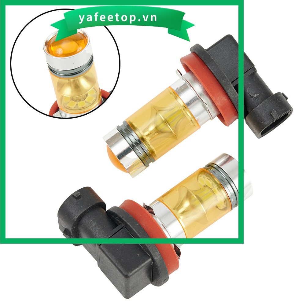 [TOP] Bộ 2 Chiếc 4300K Xe H11 H8 Đèn Sương Mù Vàng 2323 LED 100W Bóng Đèn DRL