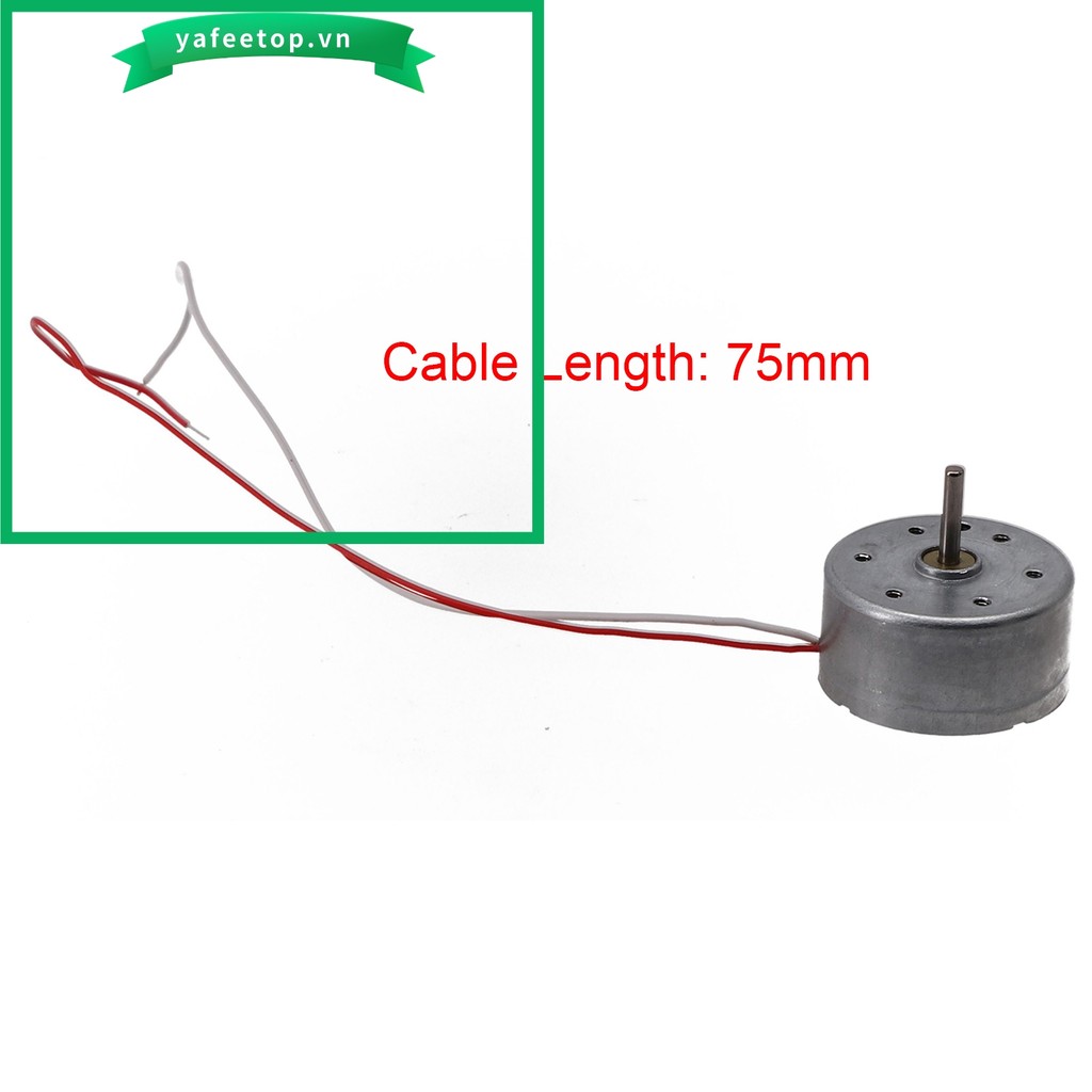 [TOP] RF-300CA RC-300 DC 3V 5V 6V 10300RPM Động cơ điện tròn Mini 24mm Trục 2mm