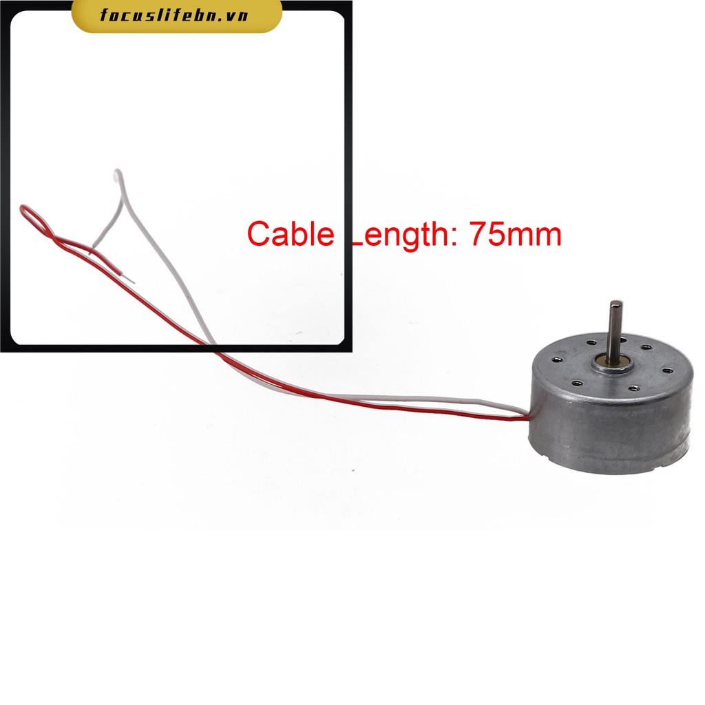 [FOCUSLIFE] RF-300CA RC-300 DC 3V 5V 6V 10300RPM Động cơ điện tròn Mini 24mm Trục 2mm