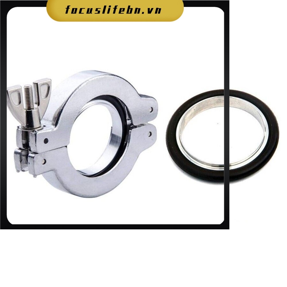 Bộ kẹp chân không bằng thép không gỉ 304 KF16 KF25 KF40 KF50 Giá đỡ cao su Fluorine