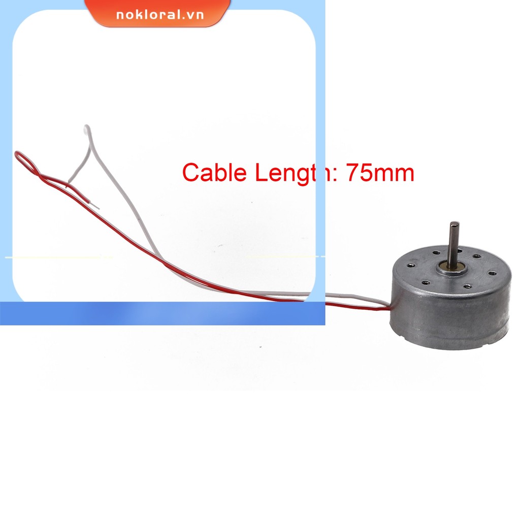 [NKRA] RF-300CA RC-300 DC 3V 5V 6V 10300RPM Động cơ điện tròn Mini 24mm Trục 2mm