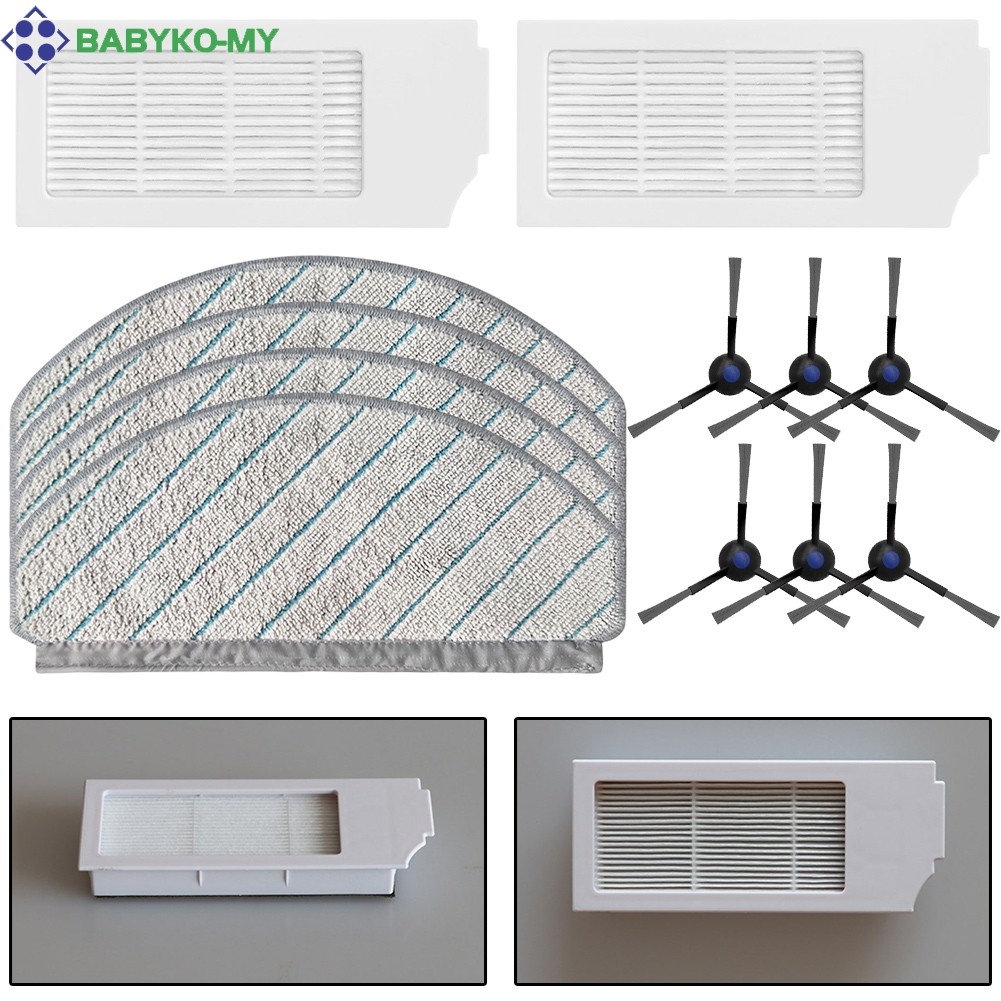 < babyko > Vải lau nhà lọc bàn chải bên cho ECOVACS cho máy hút bụi DEEBOT N20 / N20 PLUS