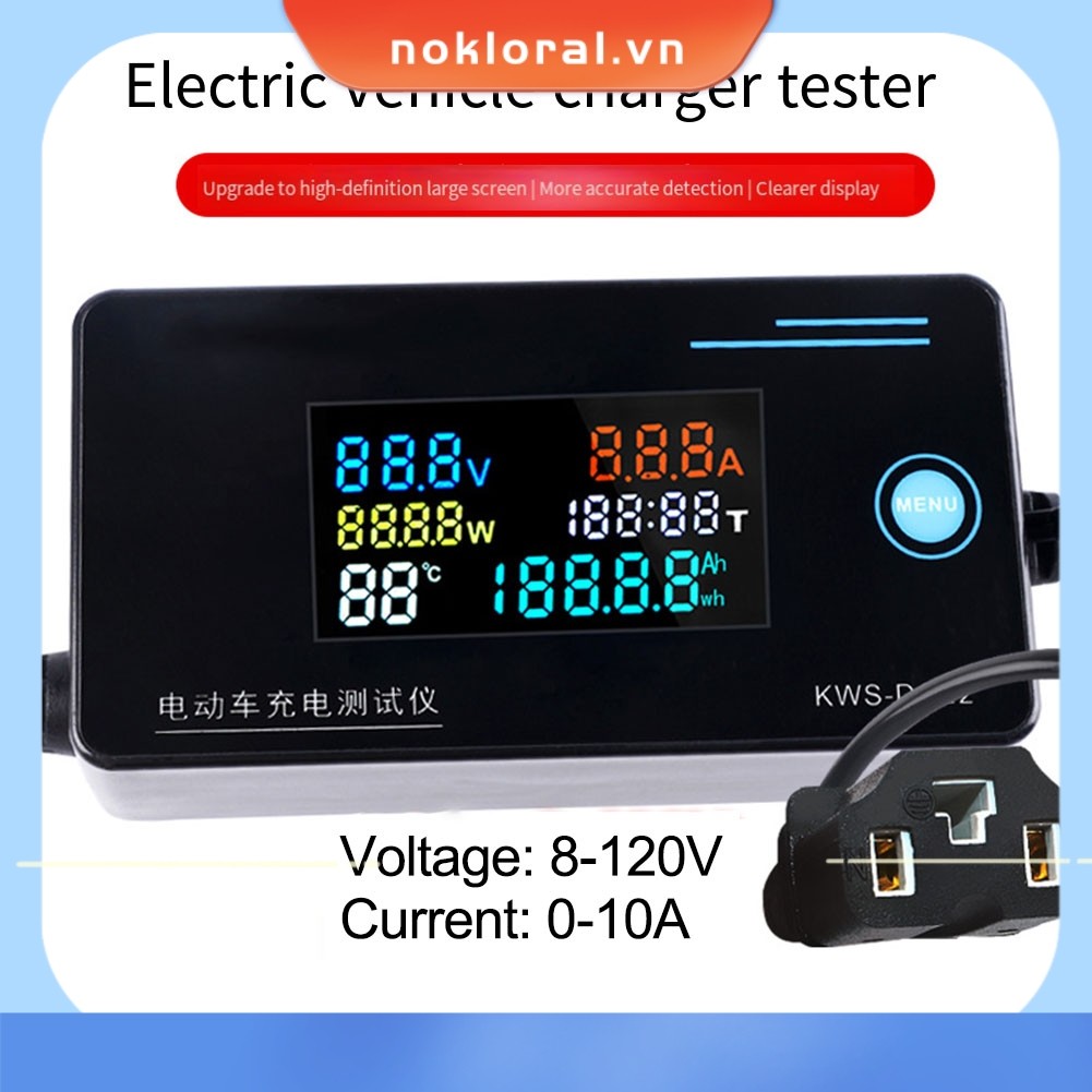 [NKRA] Máy dò sạc xe điện KWS-DC22 8-120 0-10A Máy kiểm tra dòng điện áp