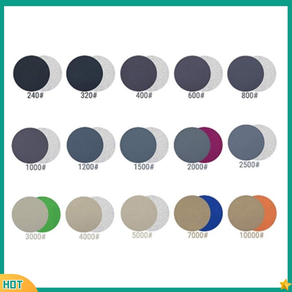 [RX0] 10 Đĩa chà nhám cacbua Silicon 3 Inch Giấy nhám nhám khô / ướt 240-10000 #