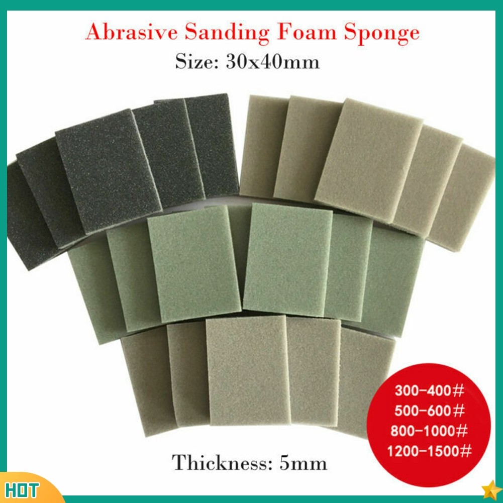 [RX0] 10 Khối Chà Nhám Bọt Ướt Khô Body Mịn Thô Giấy Nhám Xốp