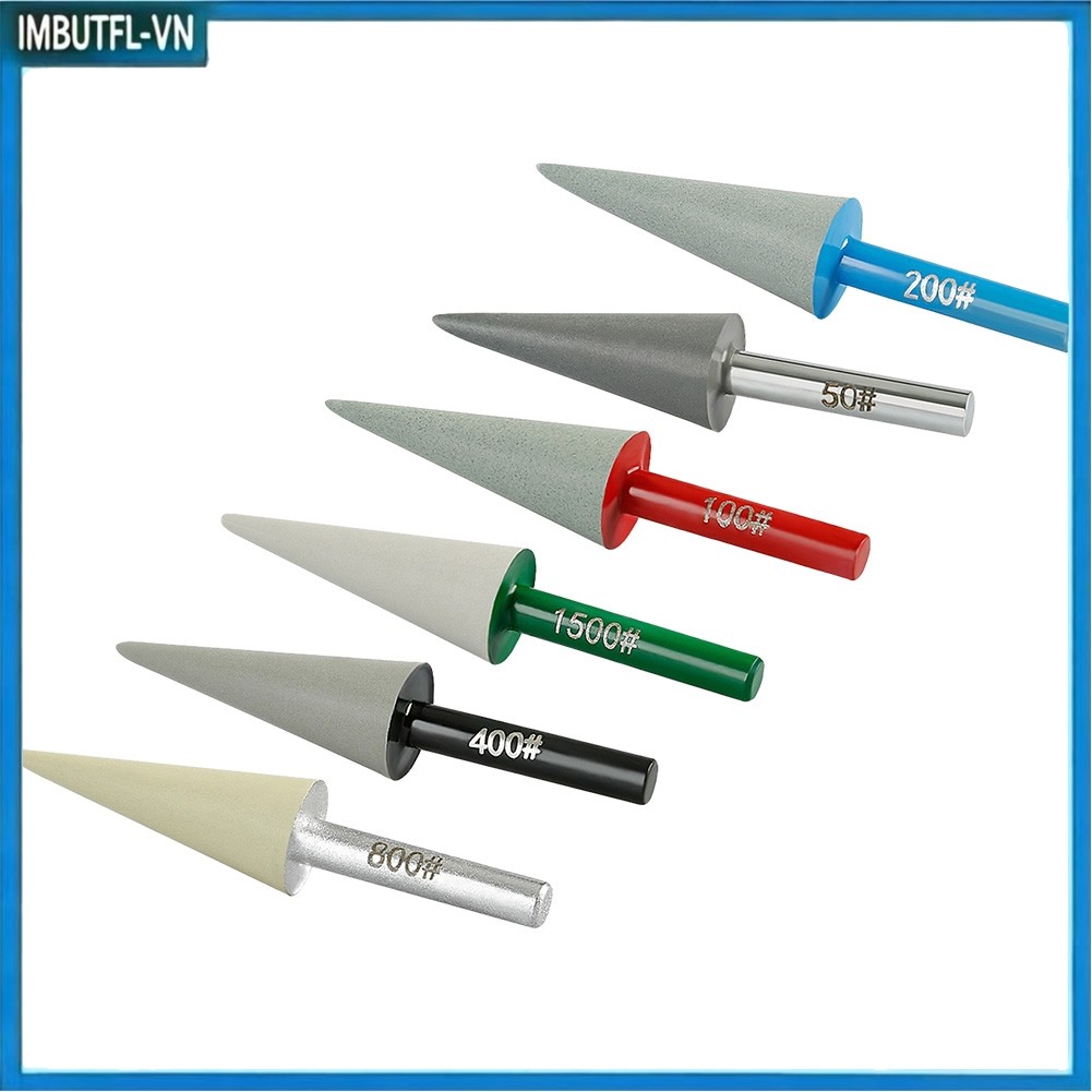 [1.15] Đầu mài hình nón bằng nhựa hình nón hình nón 6mm để khắc đá 50-150 #