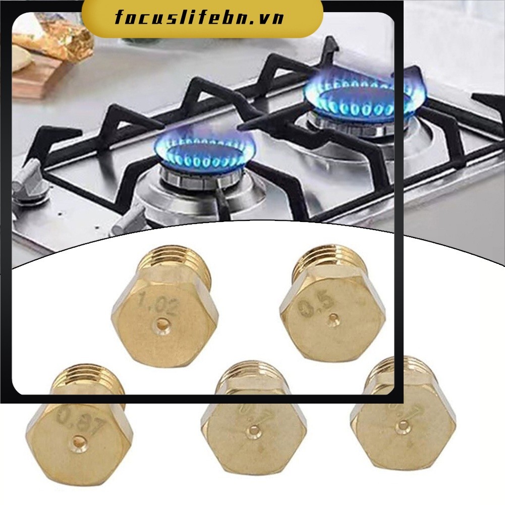 [FOCUSLIFE] 5 Chiếc LPG Gas Jet Set Đốt Gas Hob LPG Bộ Chuyển Đổi Vòi Phun Propane