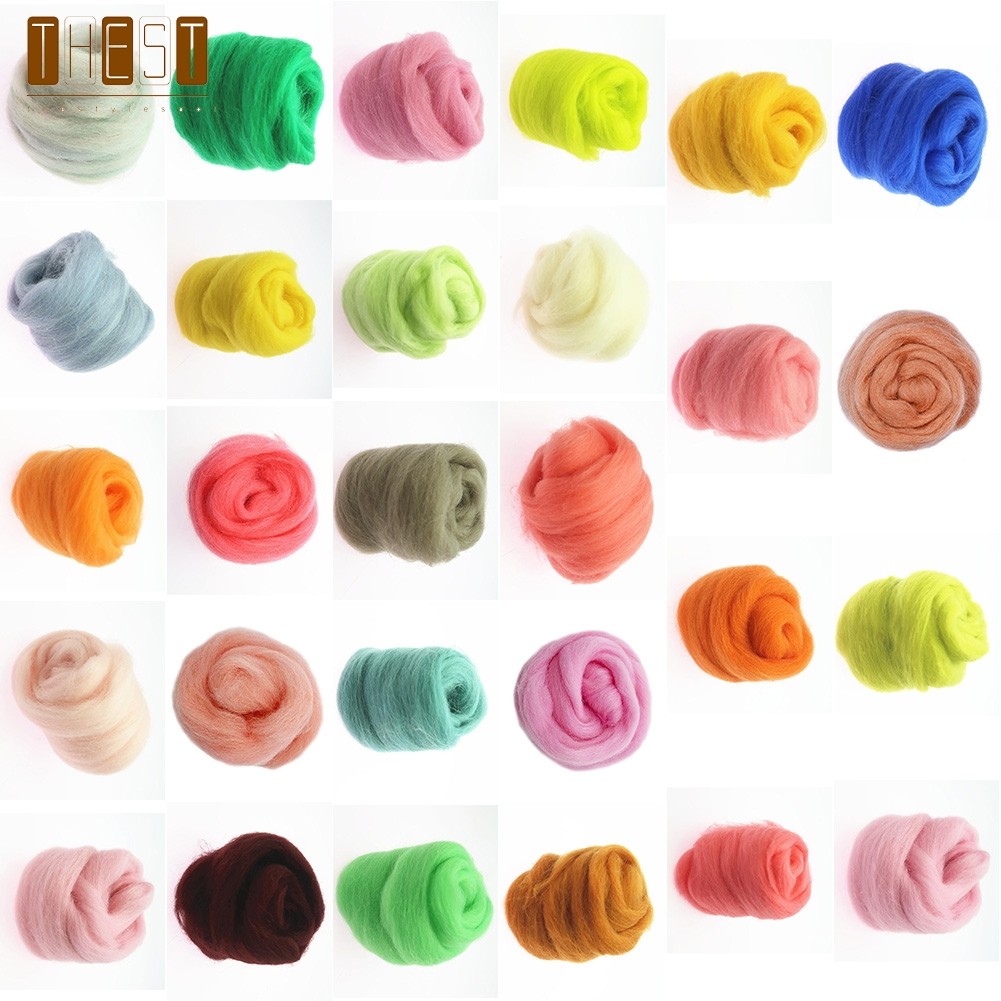 [HEST] Gói màu len Carded len nỉ kim 20G Nâu Xám Đỏ Hồng Xanh Trung Tính❀