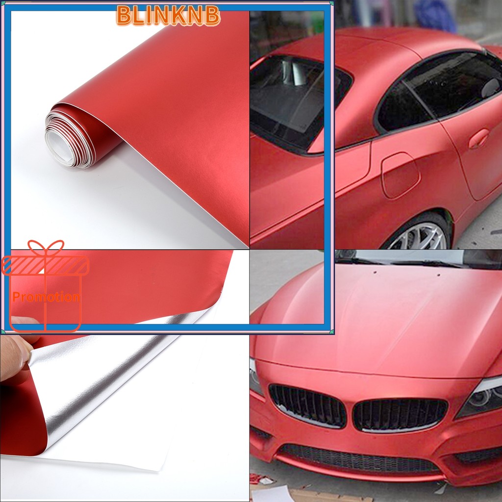 [BLINKNB] Satin Matte Chrome Red Vinyl Film Wrap Car Sticker Bubble 30 * 150cm