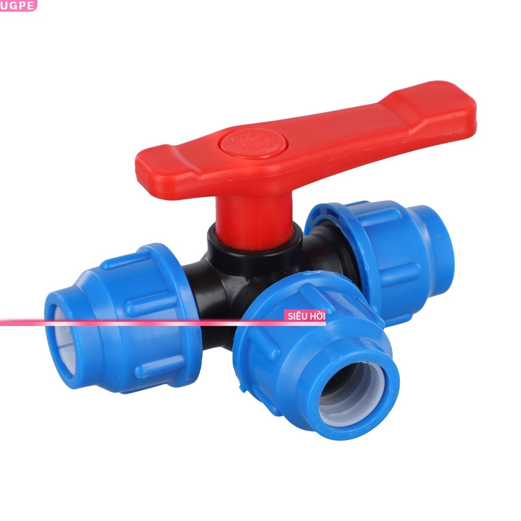 [UGPE] PE Pipe 3-Way Ball Valve 20/25/32/40/50mm Plastic Valve Ball Valve Valve