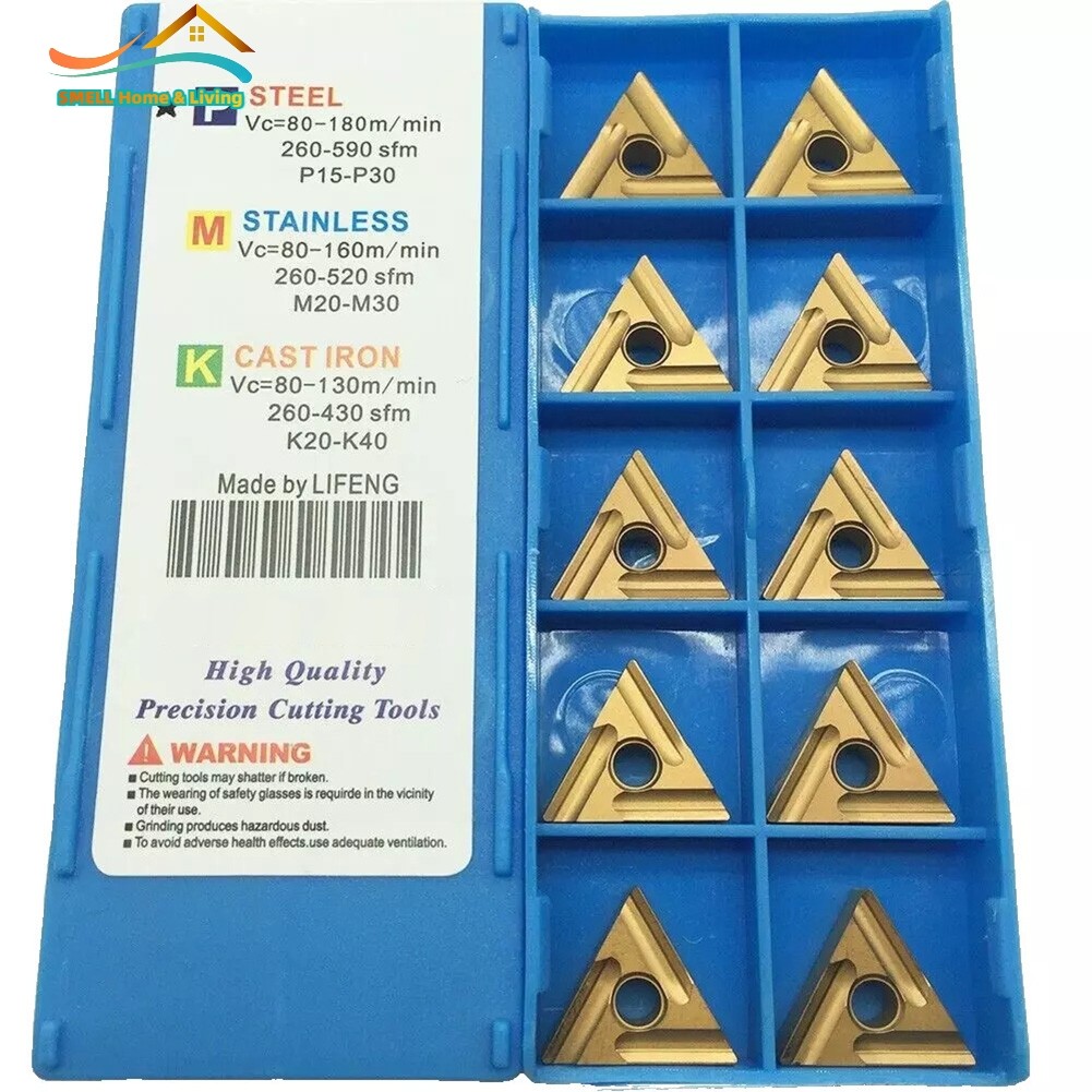 [Smellshi] 10 chiếc TNMG160404L-S TNMG331 L-S Dụng cụ tiện CNC xoay cacbua MTJNL