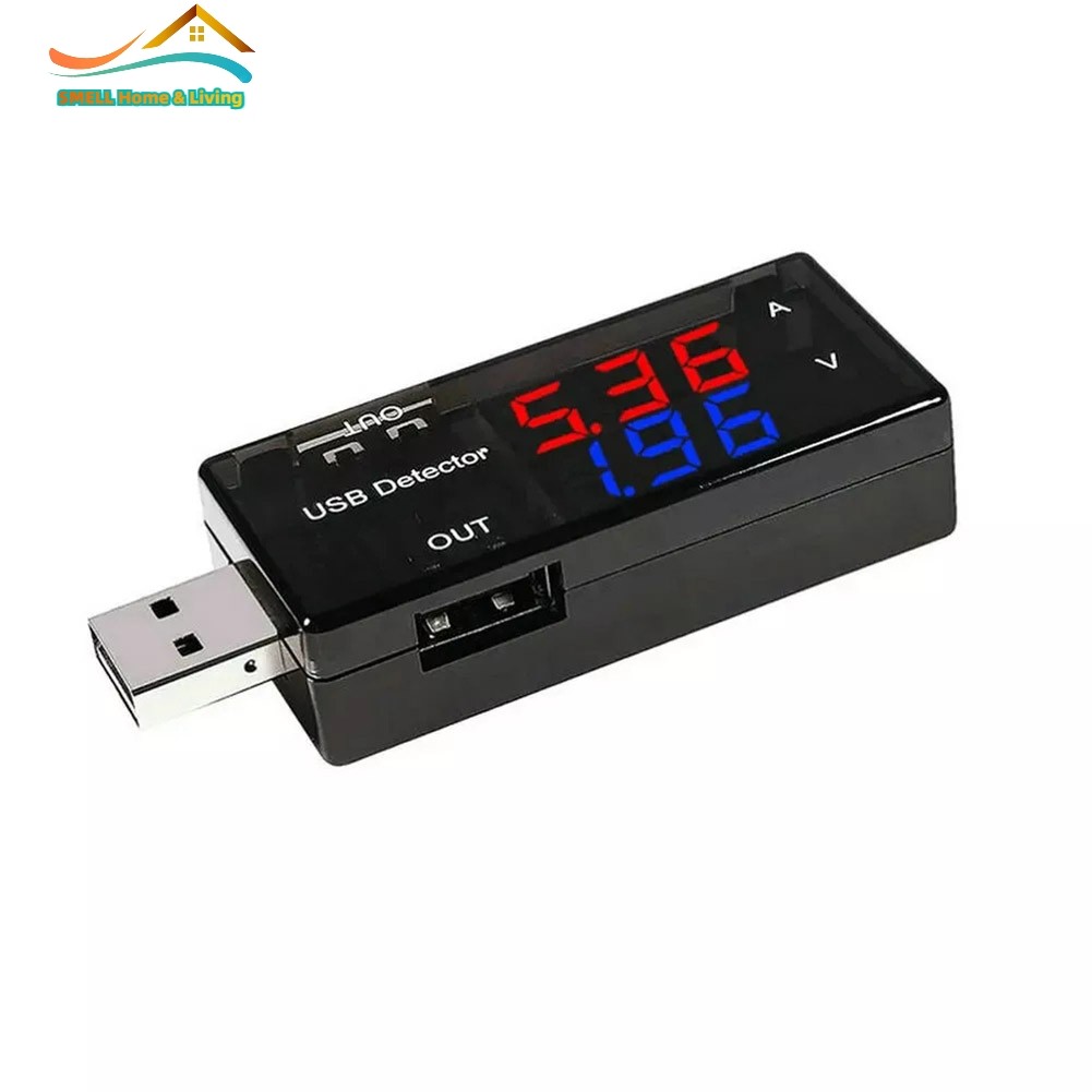 [Smellshi] Máy kiểm tra bộ sạc USB Đồng hồ đo dòng điện áp Vôn kế Ampe kế Máy kiểm tra 3-9V 0-5A