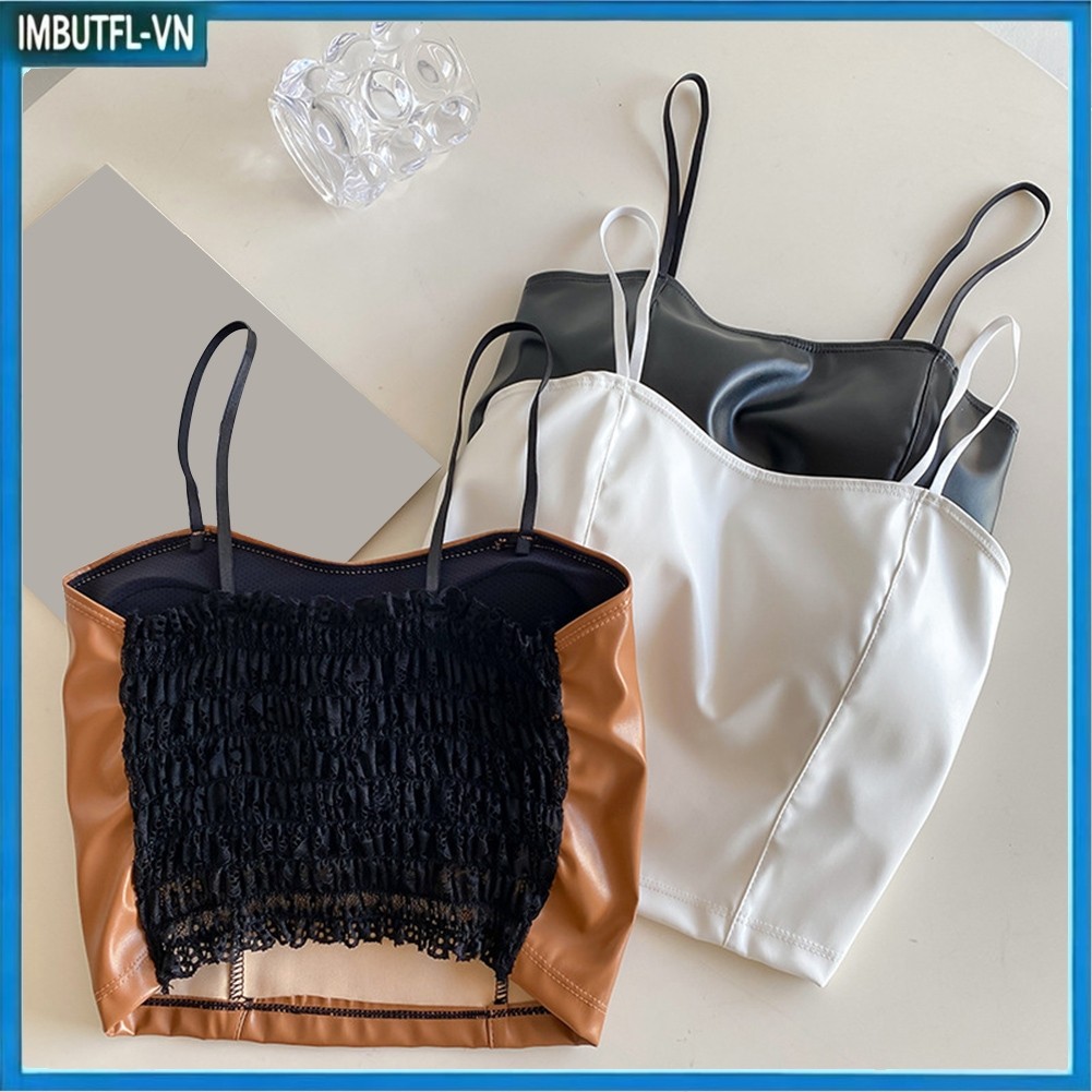 [LVB] Áo Crop Top Nữ Dây Spaghetti Padding - Phong Cách Tank Top