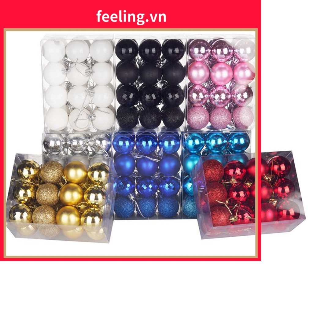 [Giá thanh lý] 24 Cái / bộ 40mm Giáng sinh Cây Giáng sinh Bóng Bauble Treo Trang trí tiệc tại nhà