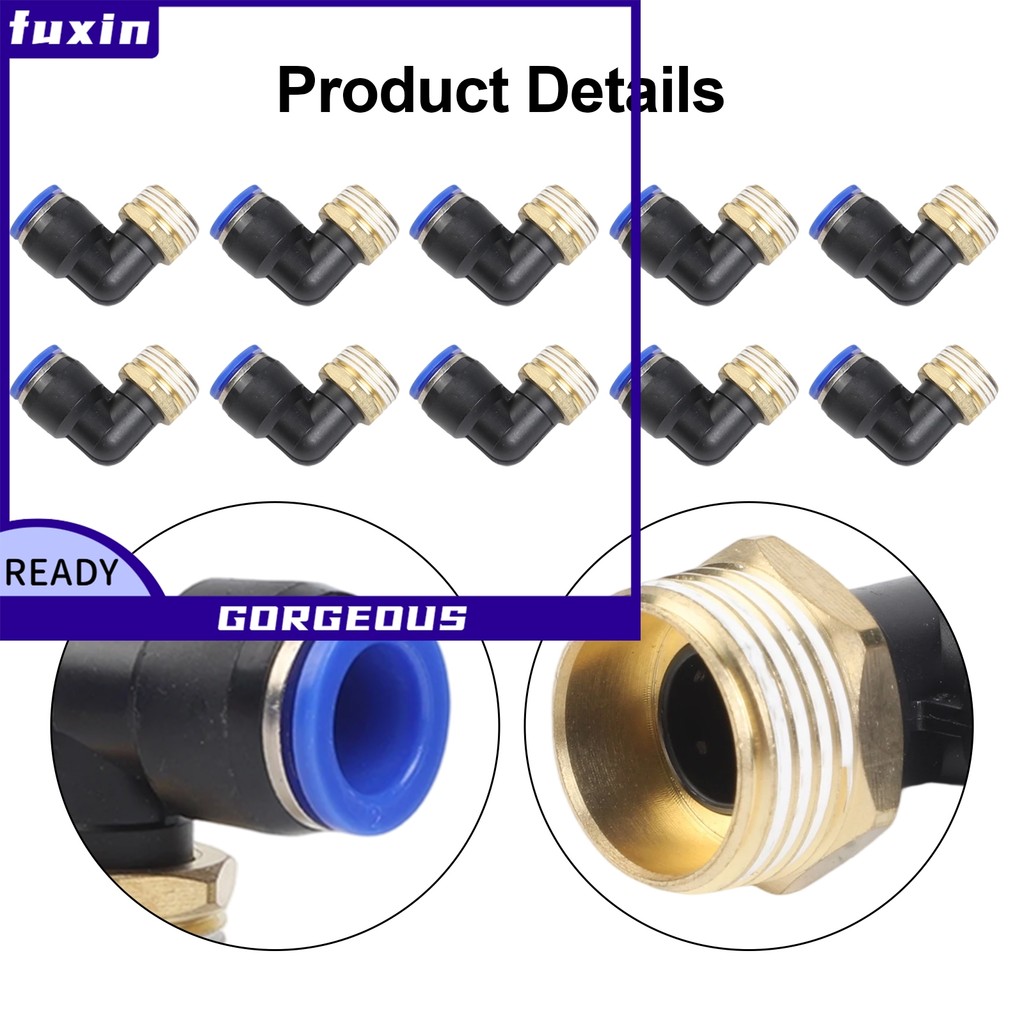 [FUXIN] 10 đầu nối ống kết nối nhanh PL12-04 chống rò rỉ cho ống nylon ống PU