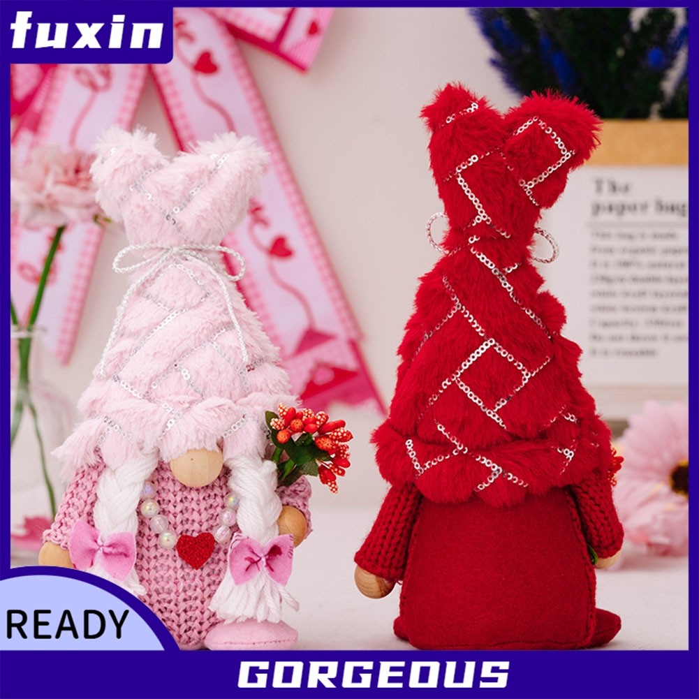 [FUXIN] Gnomes Ngày Lễ Tình Nhân Cho Elf Gnomes Đồ Trang Trí Lễ Hội Cặp Đôi Trang Trí Tiệc