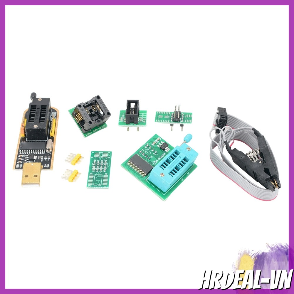 [HRDEAL] Bộ lập trình viên CH341A Lập trình viên cho bộ chuyển đổi SOIC8 Clip & SOP8 sang DIP8