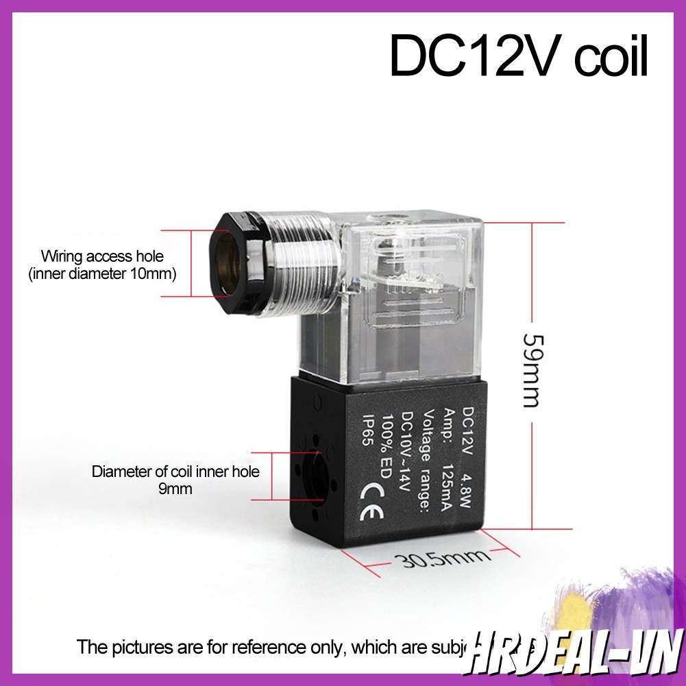 [HRDEAL] cuộn dây van điện từ DC24V 12V AC220V 110V cho 4V210-08 3V110-06 4V220 4V230