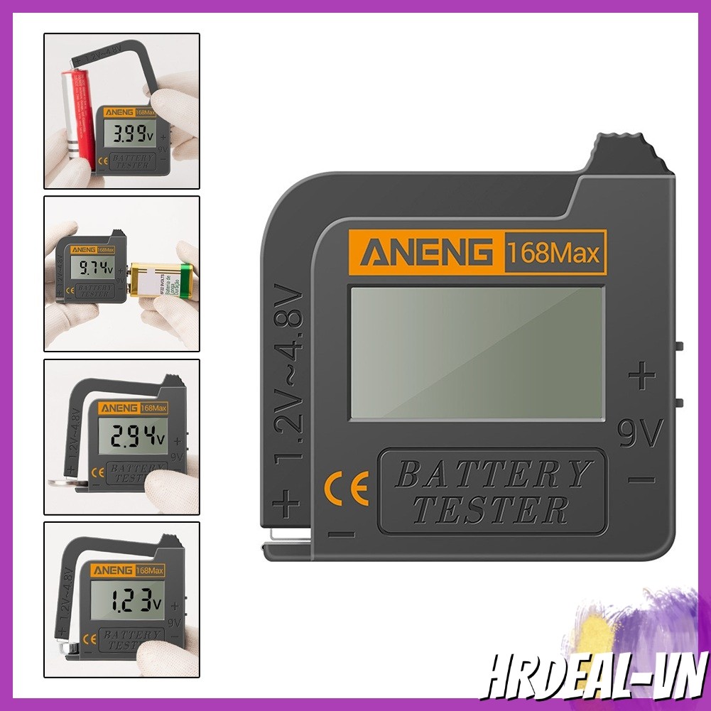 [HRDEAL] Máy kiểm tra pin di động 168MAX Máy kiểm tra điện áp pin kỹ thuật số