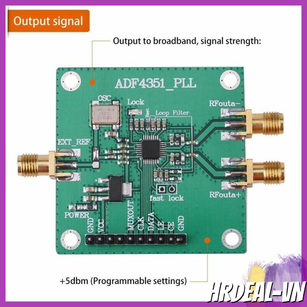 [HRDEAL] dành cho SMA Nữ ADF4351 PLL RF Nguồn tín hiệu Bảng phát triển bộ tổng hợp tần số