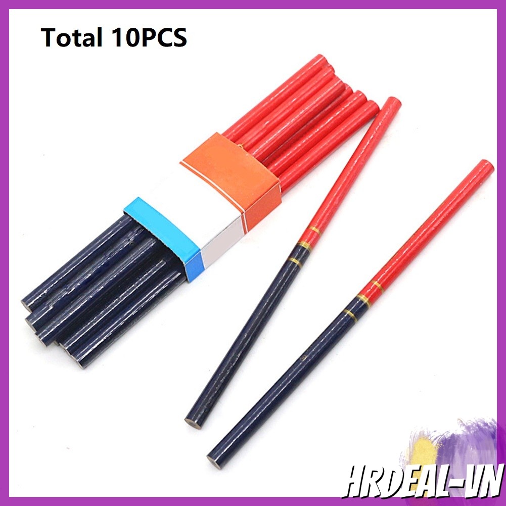 [HRDEAL] 10 Bút chì hai màu Thợ mộc Bút chì có mục đích đặc biệt Bút chì vẽ