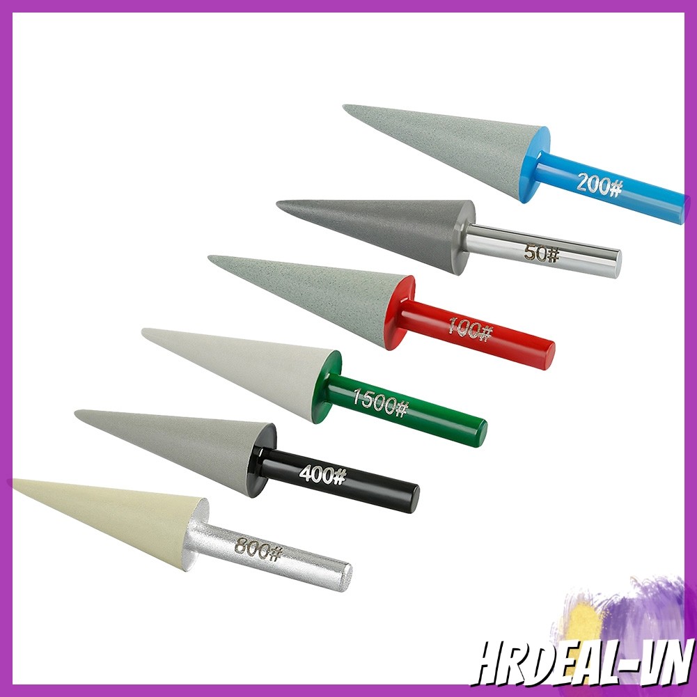 [HRDEAL] Đầu mài hình nón bằng nhựa hình nón hình nón 6mm để khắc đá 50-150 #