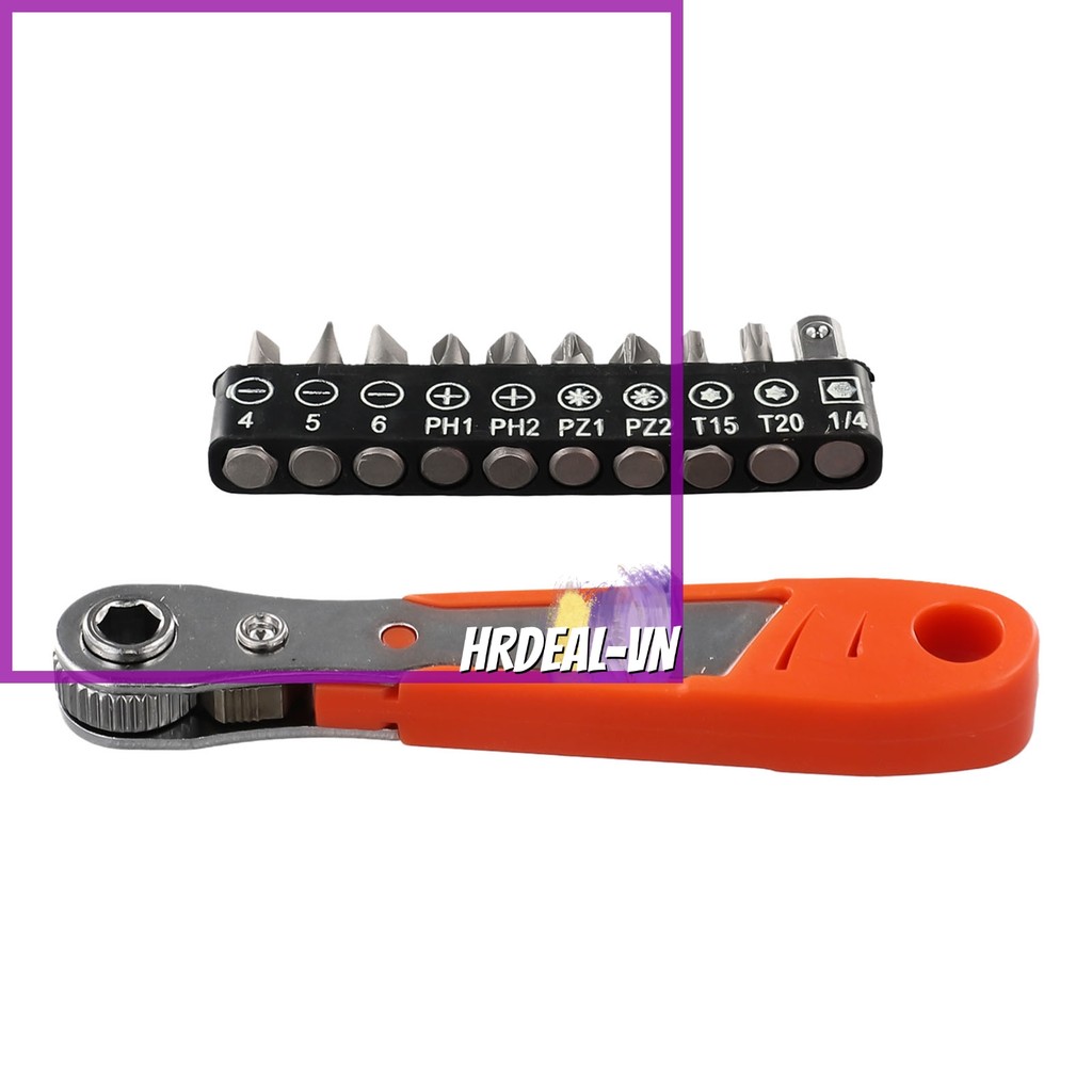 [HRDEAL] 11 Cờ lê bên phải Ratcheting với bộ cờ lê tuốc nơ vít