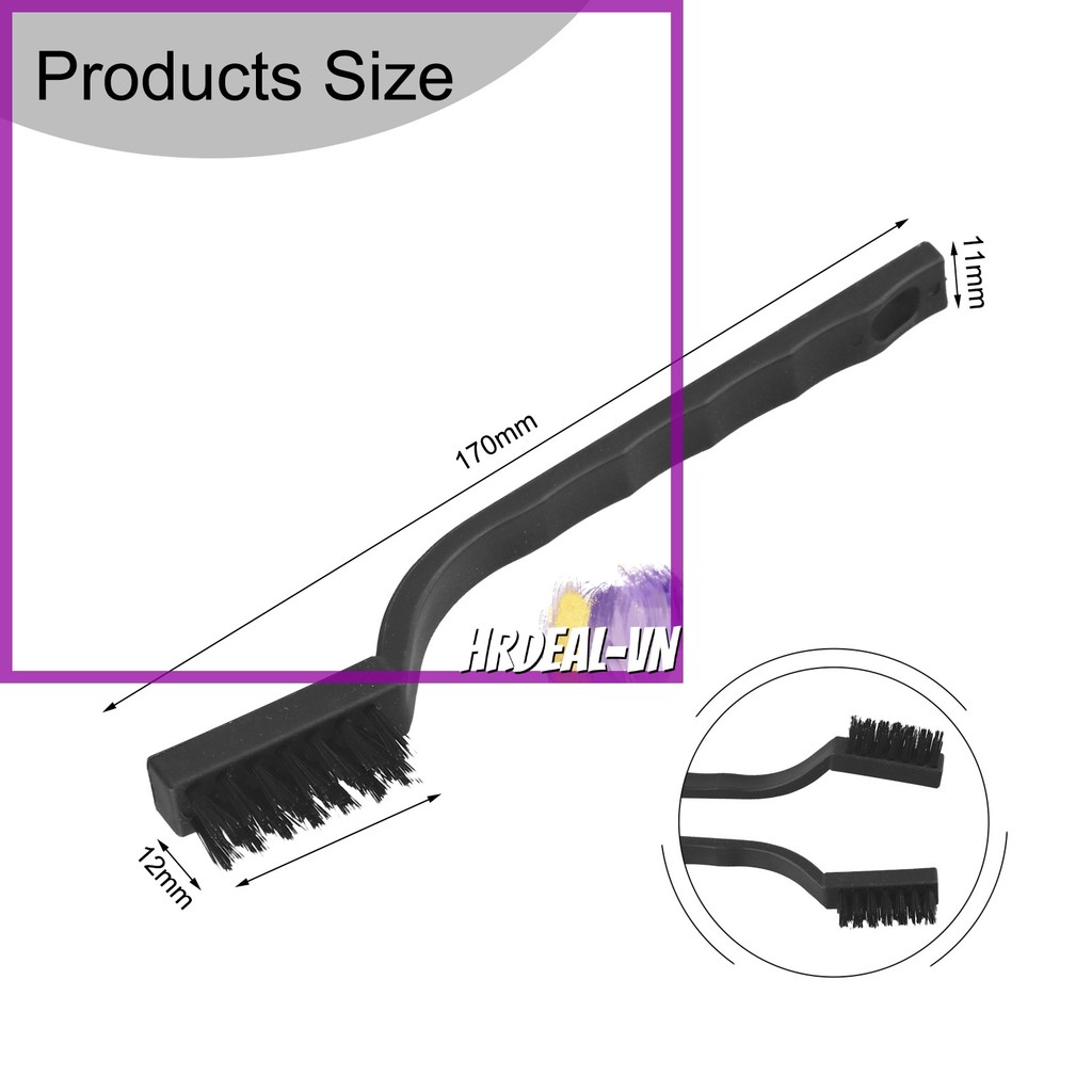[HRDEAL] 10 Bàn chải Nylon 7 inch để làm sạch và loại bỏ rỉ sét Mini
