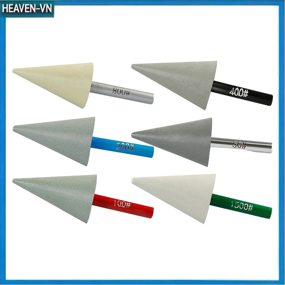 [HE] Đầu mài hình nón bằng nhựa hình nón hình nón 6mm để khắc đá quay