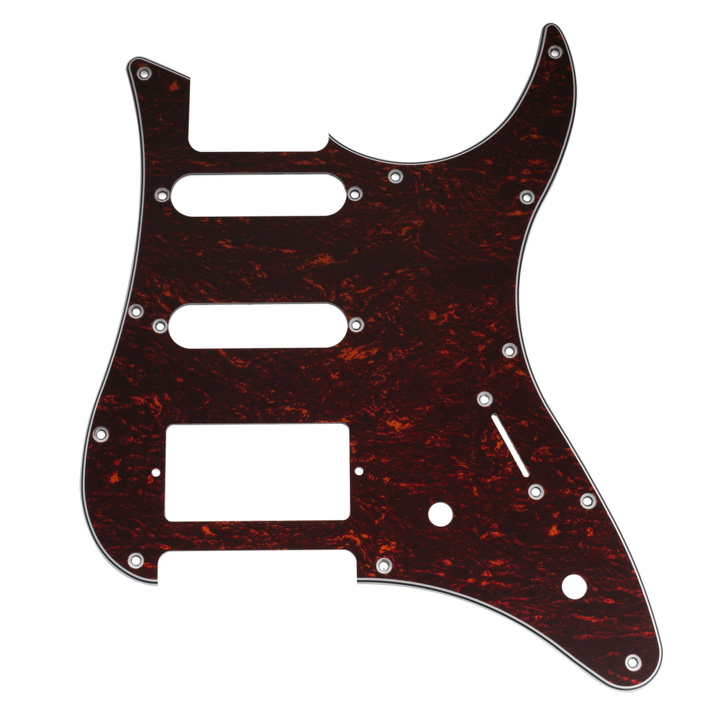 Musiclily Pro Đàn Guitar 11 Lỗ Pickguard Cho Đàn Guitar Điện Yamaha PAC012 HSS, Rùa Đỏ 4ply
