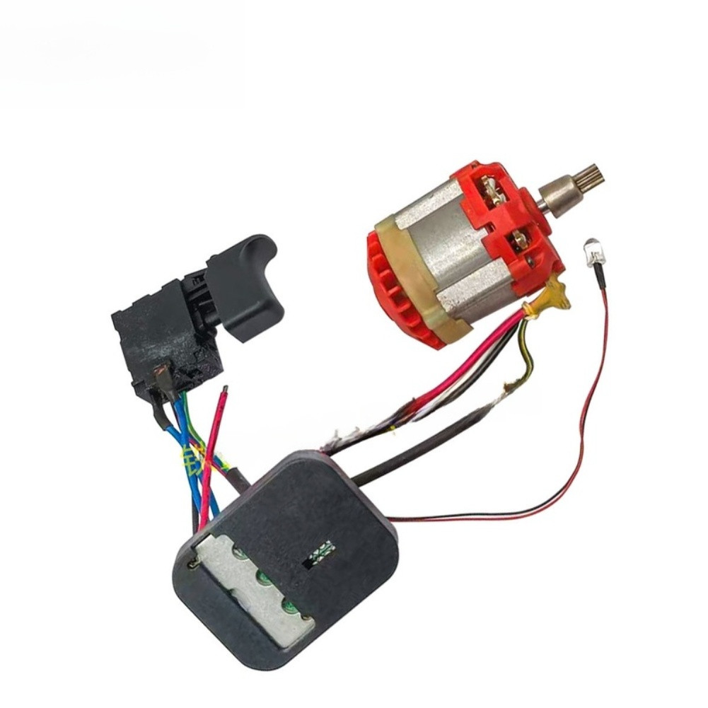 [HE] Lắp ráp động cơ cờ lê không chổi than Tie Xin 02050 Nhựa kim loại 7 răng 61mm 58mm