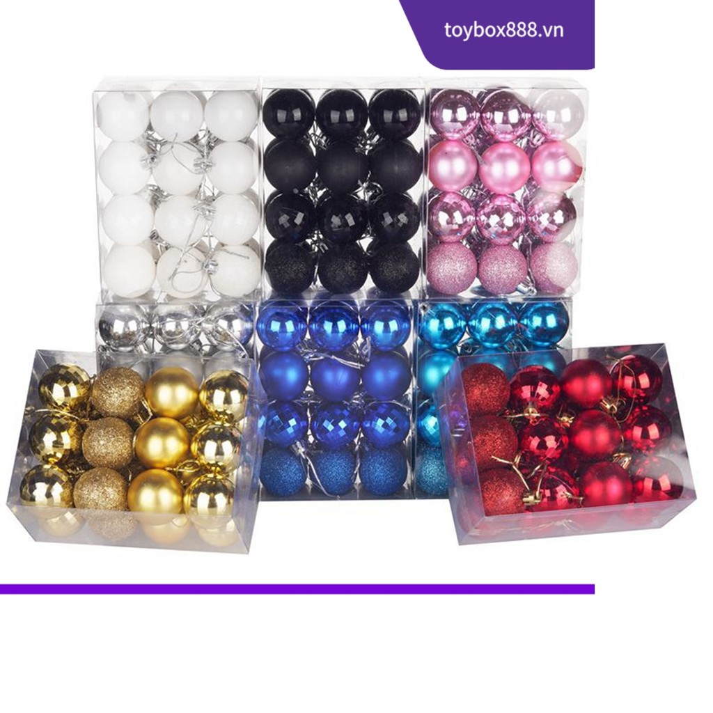 [Còn Hàng] 24 Cái / bộ 40mm Giáng Sinh Cây Giáng Sinh Bóng Bauble Treo Trang Trí Tiệc Tại Nhà