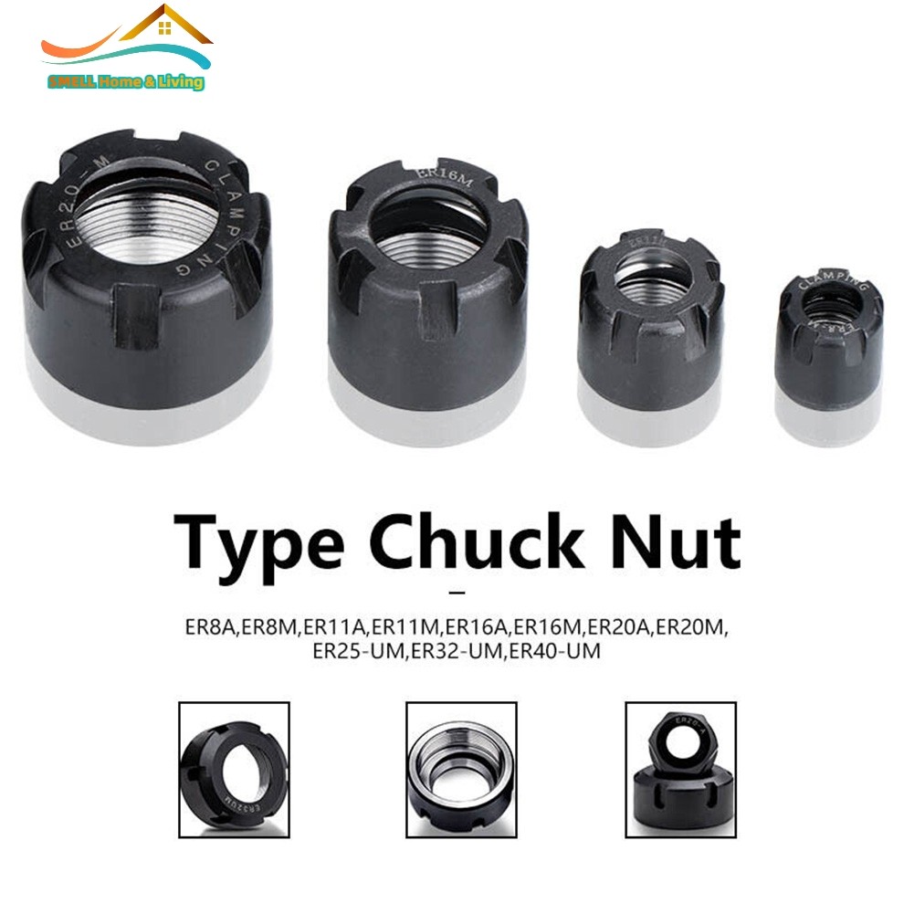 [Smellshi] ER8-ER40 A / M / UM Collet Kẹp Hạt Cho Máy Tiện CNC Phay Router Giá Đỡ Bit