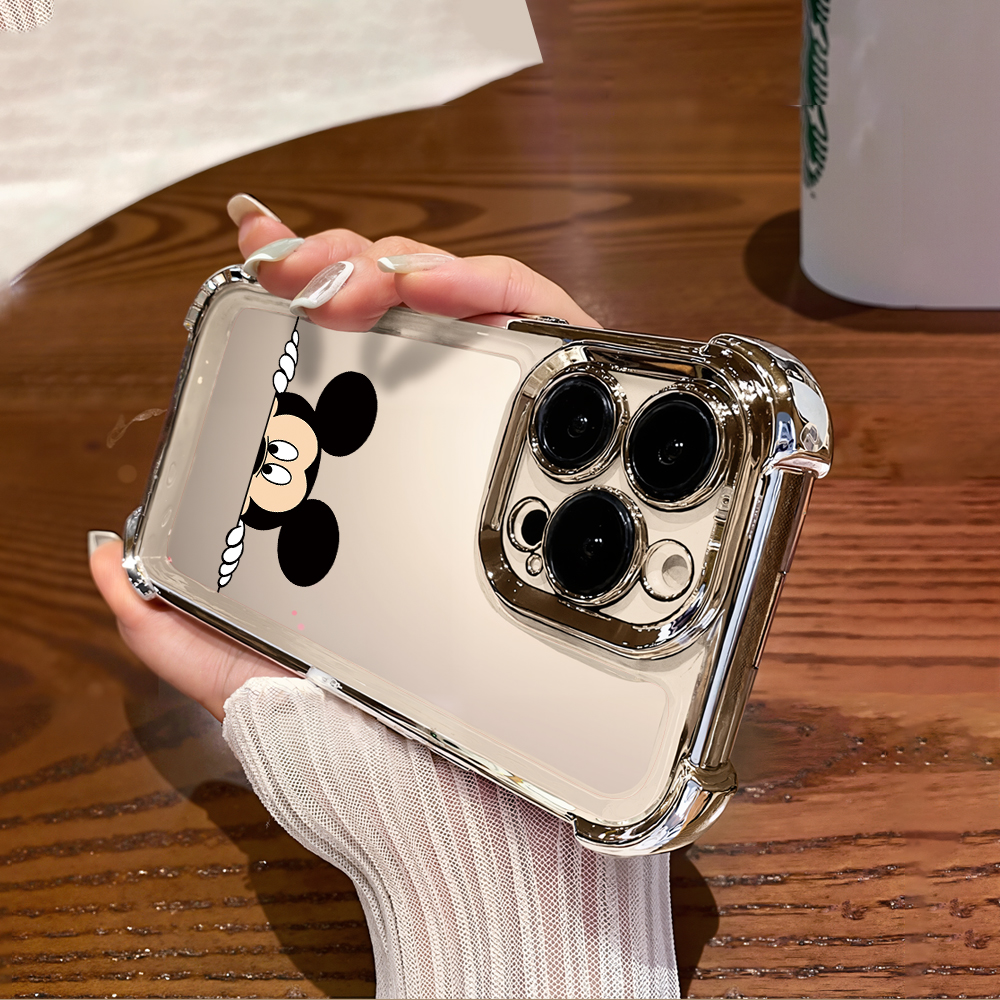 Dành Cho OPPO F19 F19s F21 F25 Pro F23 Find X3 X5 Lite X7 Ultra X8 Pro Edge Mạ Mềm Họa Tiết Mickey D