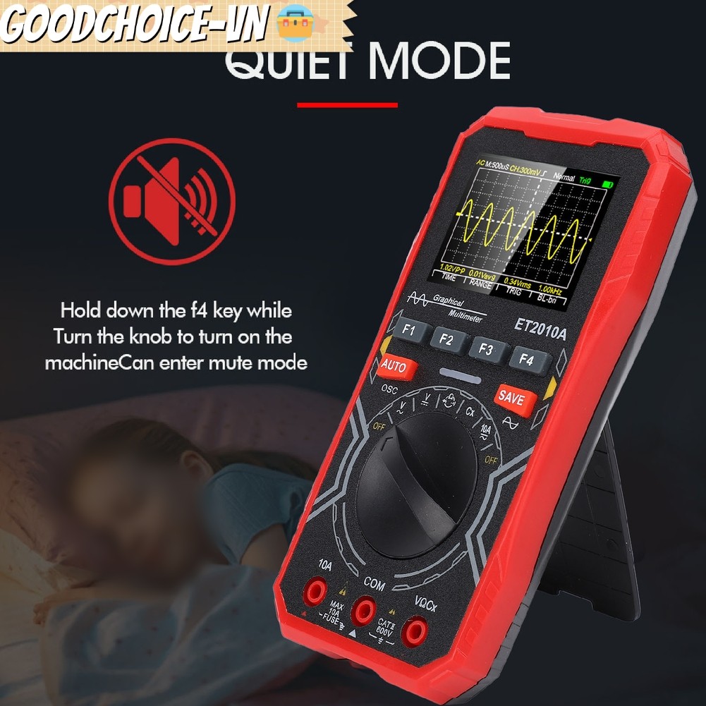 [GOODCHOICE] Máy hiện sóng và vạn năng ET2010A Kết hợp, 2,4 inch, Tự động ngủ, Màn hình màu